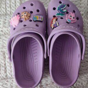 Crocs Junior Lavender Classic Clogs Kid Size 3 Slingback Lilac Shoes